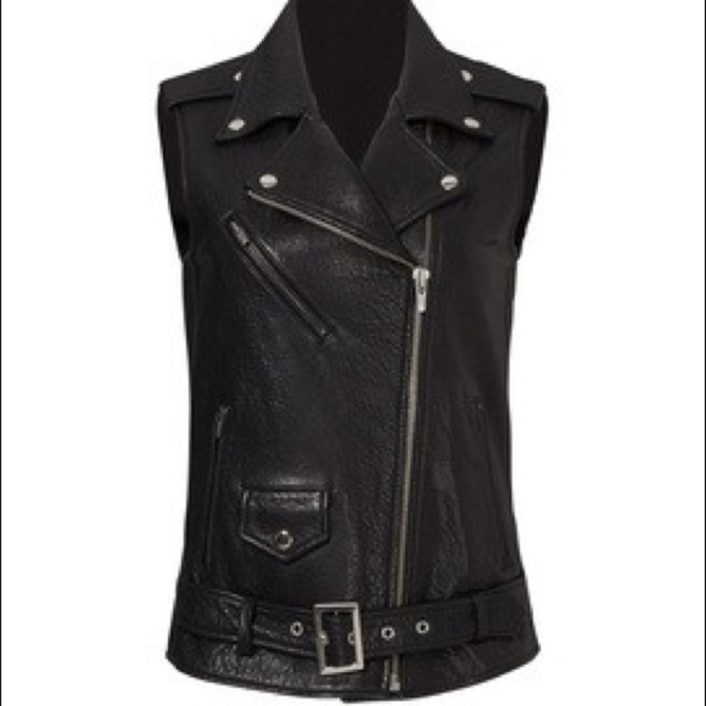 Veda Leather Vest Size M